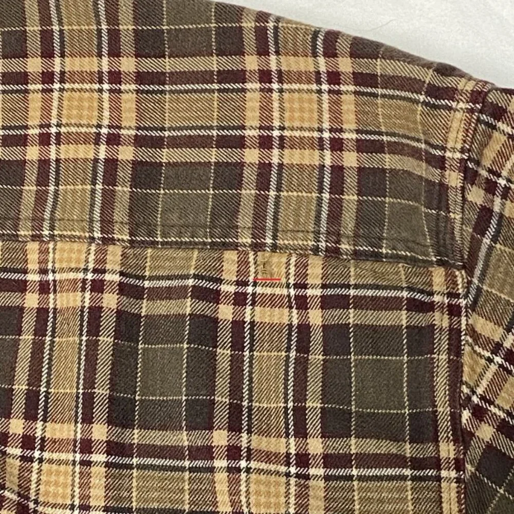 Carhartt Plaid Flannel Shirt 2XLT Brown Rust Long Sleeve Brushed Cotton Workwear - Picture 14 of 14